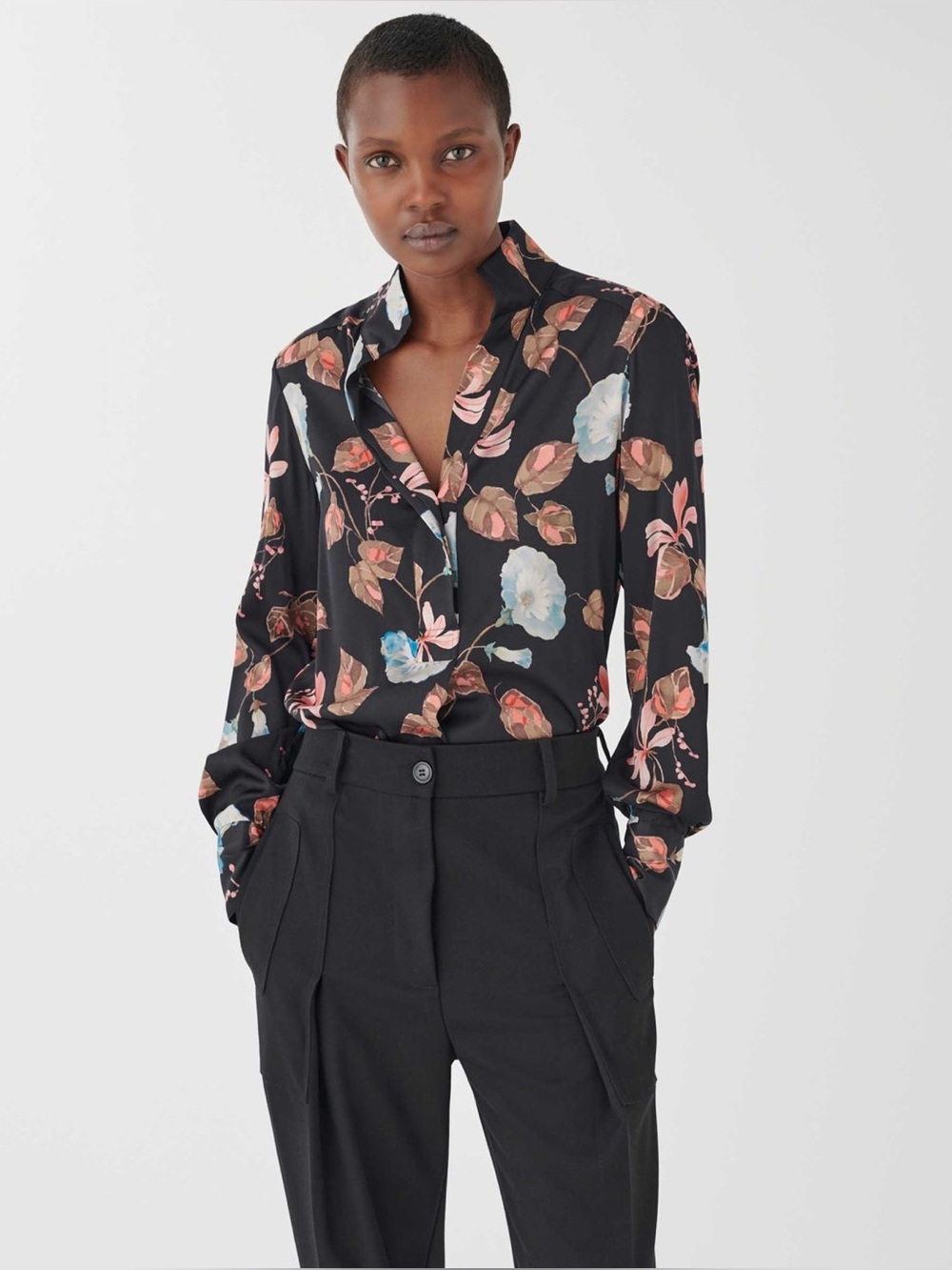 Dea  Kubidal Silk Nate floral print long sleeve blouse size Medium